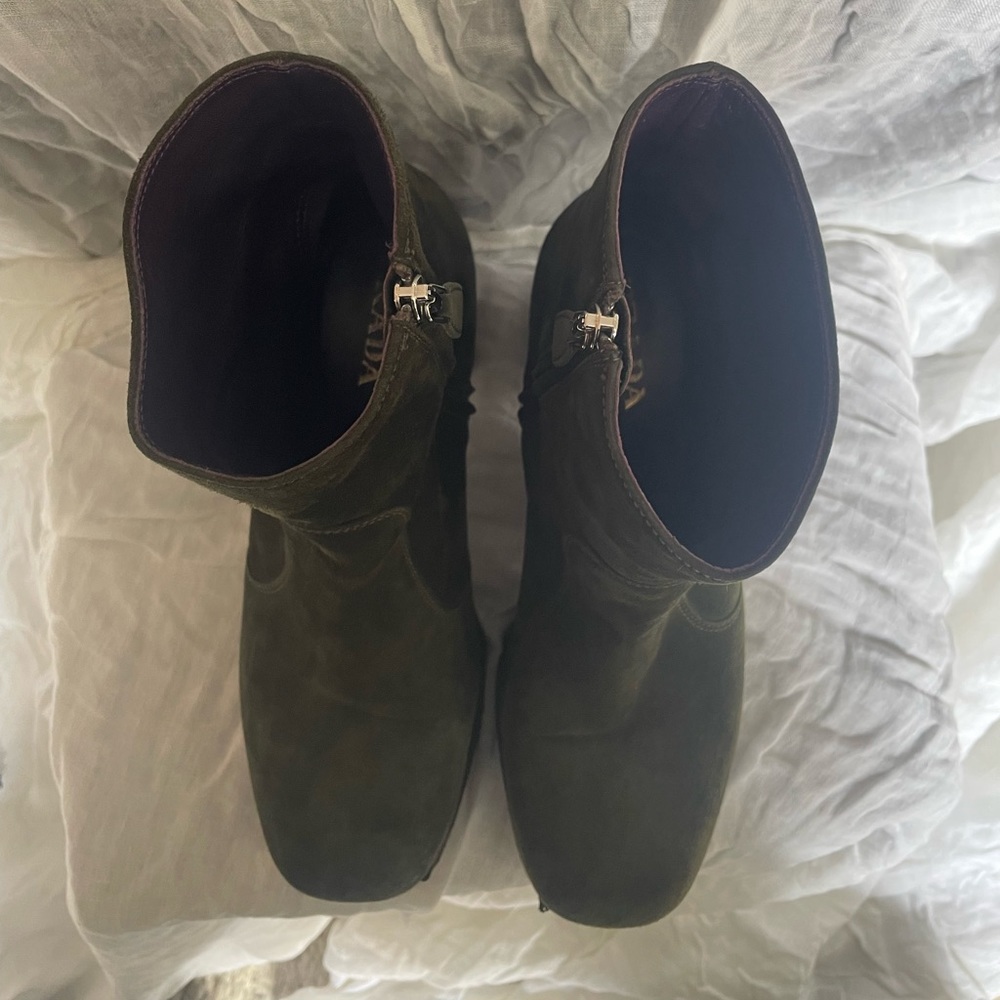 Prada Olive Ankle Boots
